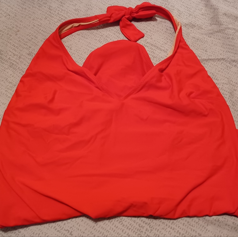 J.Crew Red 14 One Piece Movie Star Halter Tie Bathing Swim suit - Picture 3 of 7